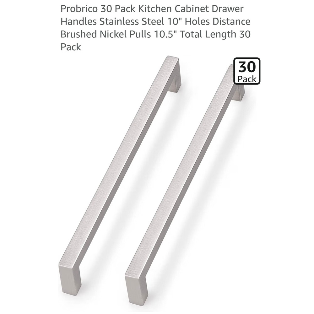 Probrico 30 Pack Brushed Nickel Cabinet Pulls 10in Stainless Steel HALF PRICE